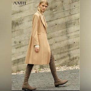 NWT ** AMII Causal Women Long Wool Coat Winter
